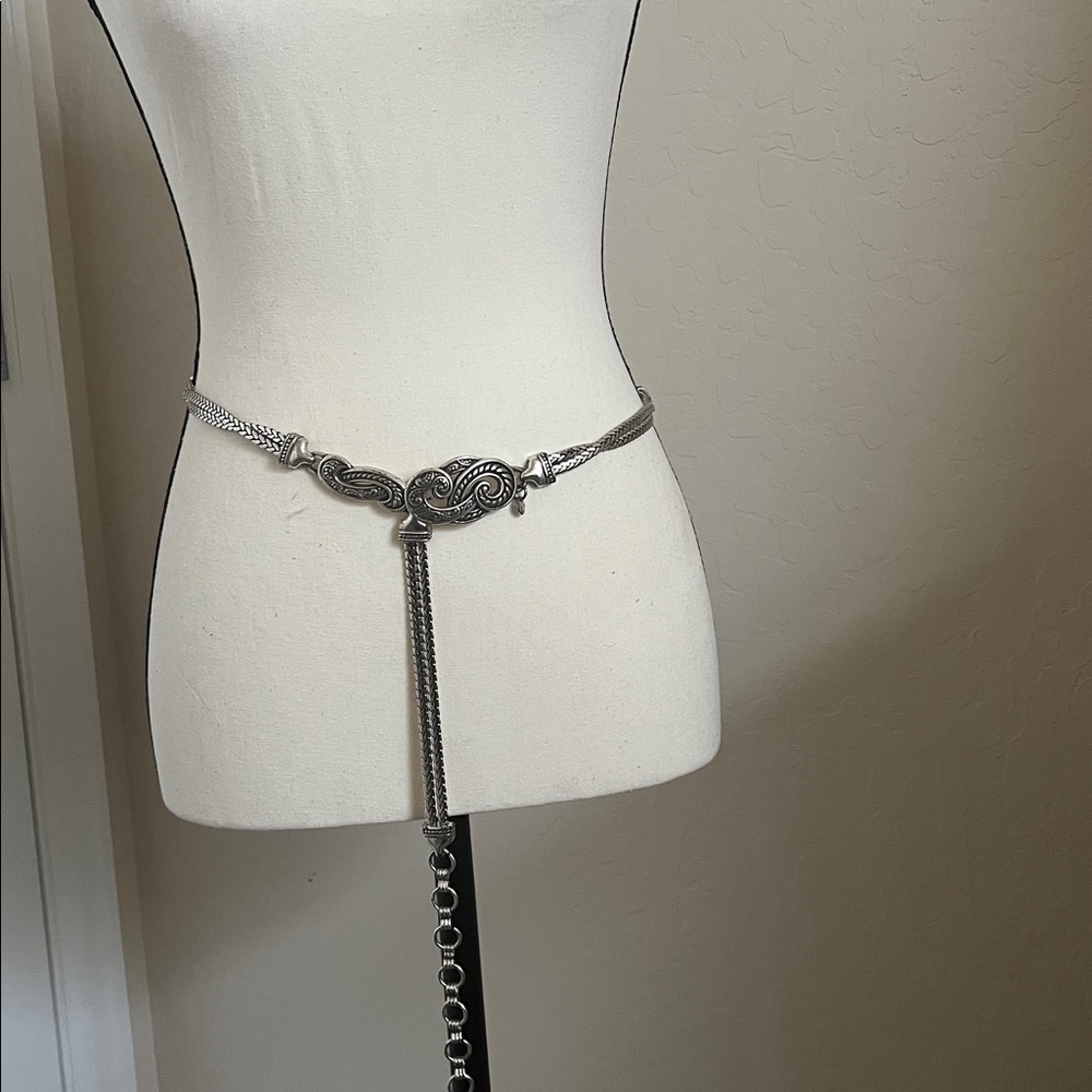 Brighton Stylish Silver Chain Belt with Decorative Buckle